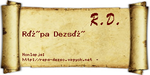 Répa Dezső névjegykártya